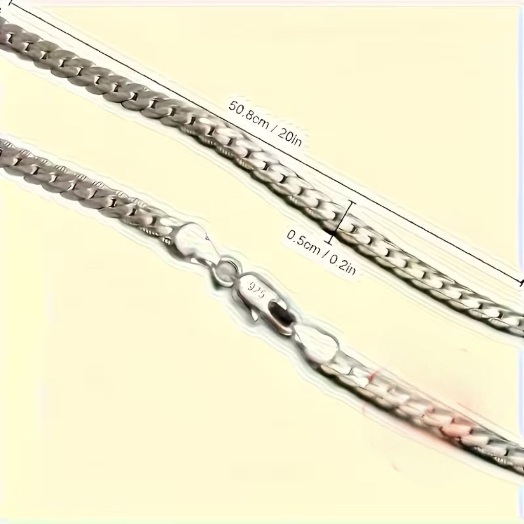50cm Sterling Silver Curb Chain