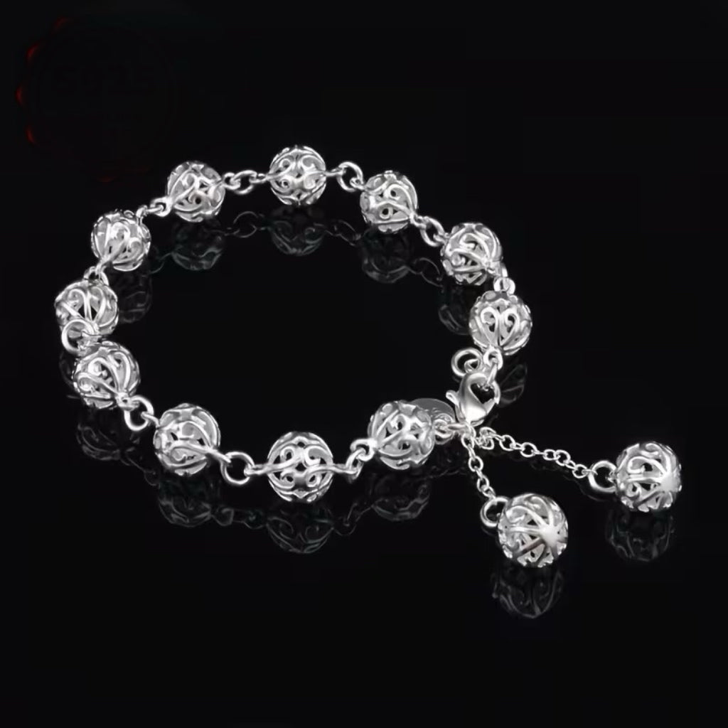 Sterling Silver Hollow Bead bracelet