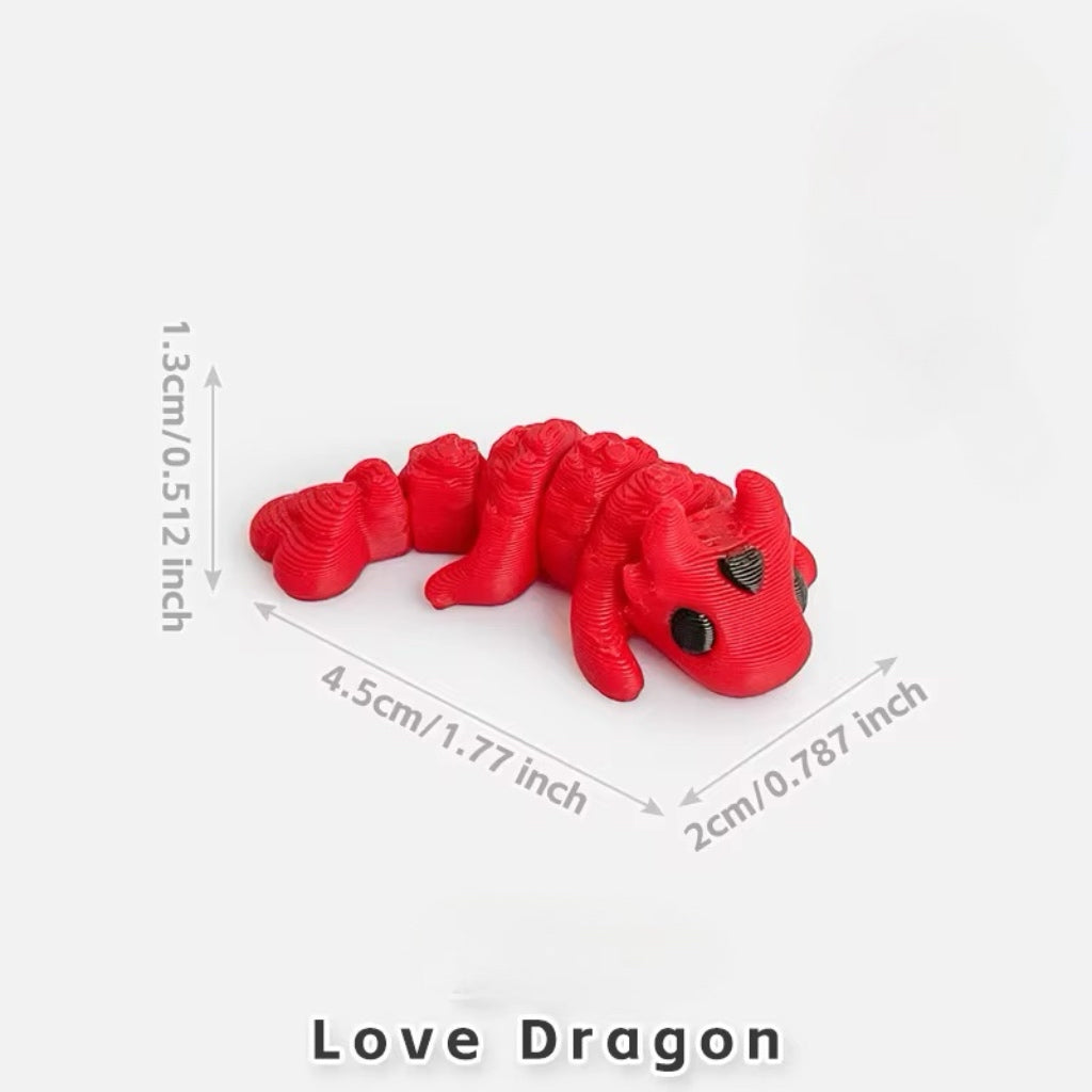 Mini Pocket Pals 3d Articulating Flexi Heart Shaped Dragon