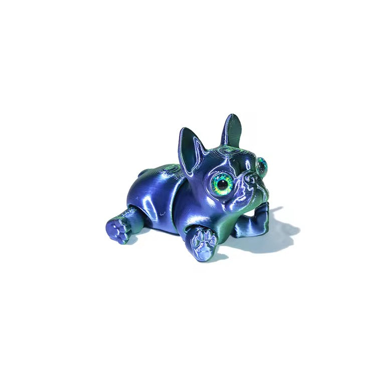 Super Flexi Articulated French Bulldog 6cm Green Blue