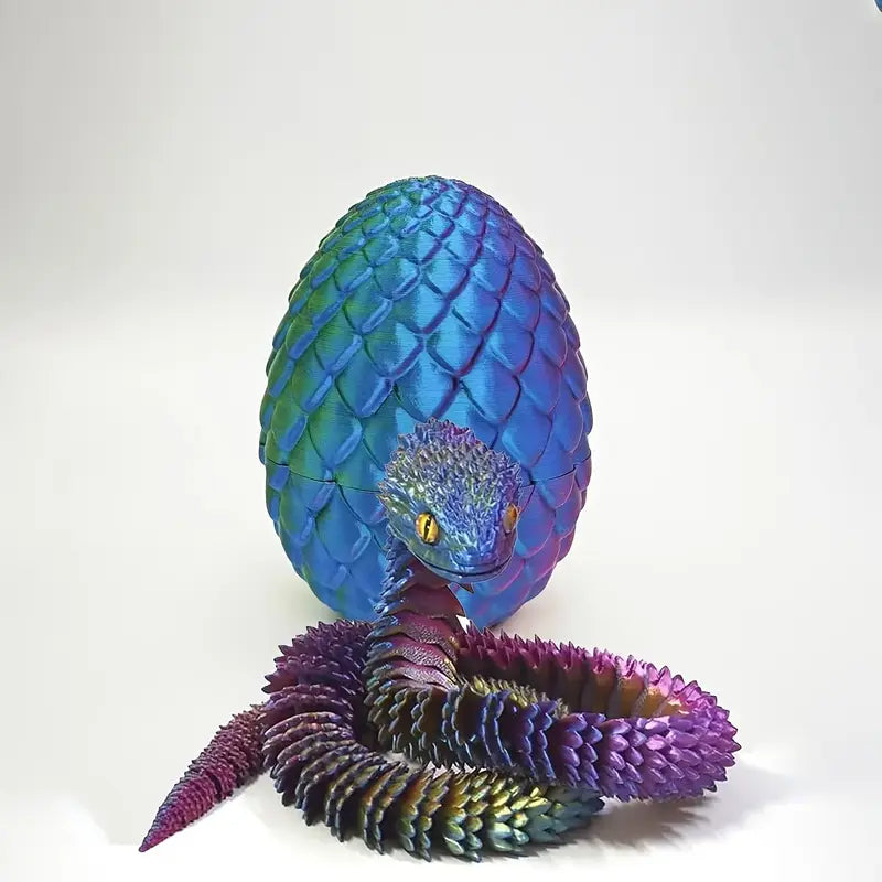 Flexi Articulated Snake and Egg Black/Red 30cm 11.81in