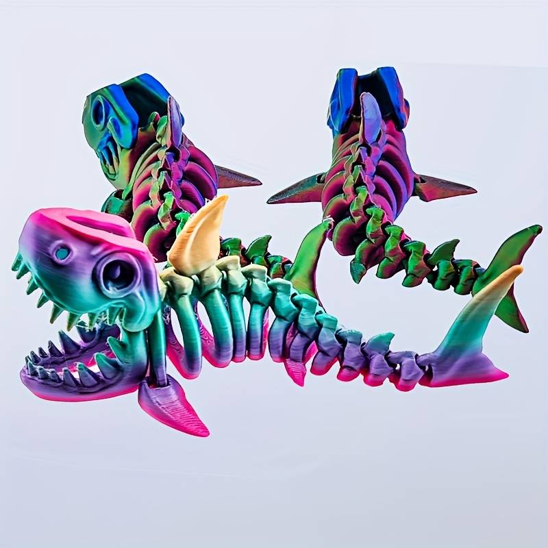 Flexi Articulated Multi coloured shark skeleton