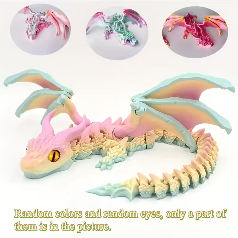 Flexi Articulated Dragon Candy Coloured 30cm 11.81in
