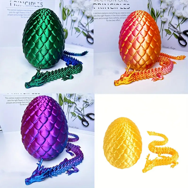 Flexi Articulated Laser Dragon And Egg 24.5cm 9.84in