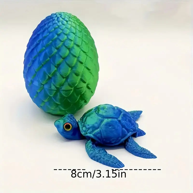 Multi Coloured flexi Articulated Turtle and egg