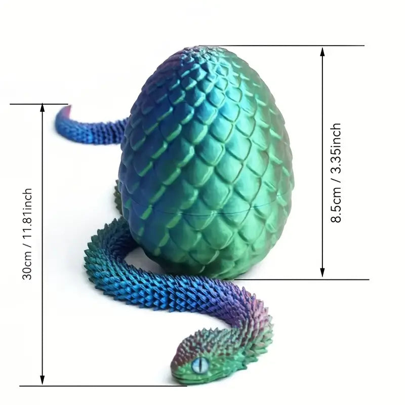Flexi Articulated Snake and Egg Black/Red 30cm 11.81in