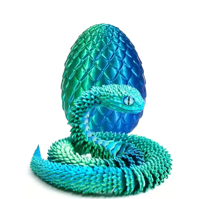 Flexi Articulated Snake and Egg Black/Red 30cm 11.81in