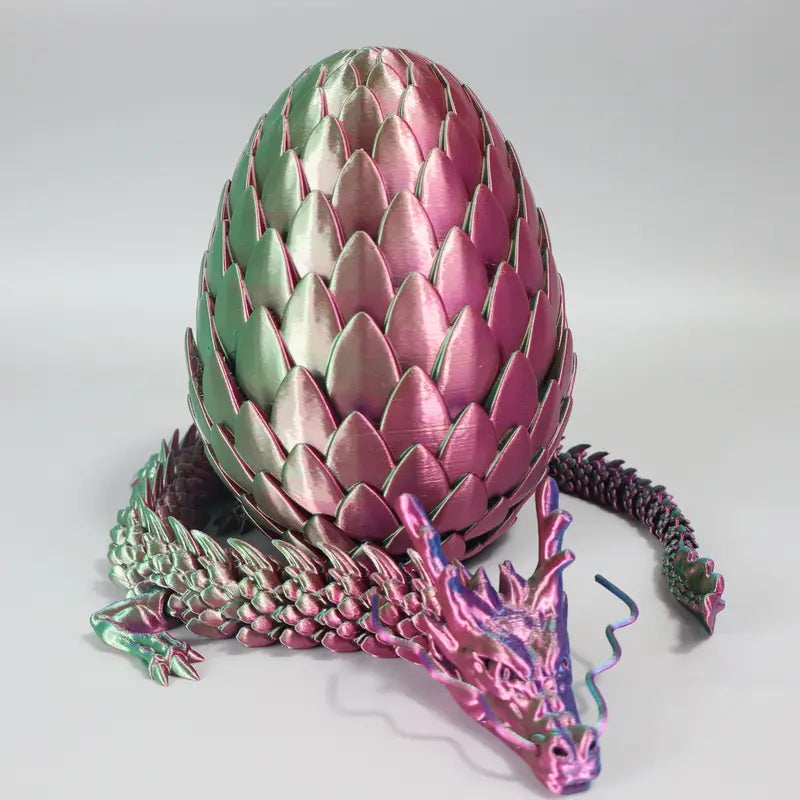 Giant Multi Coloured Flex Articulated Dragon and Egg