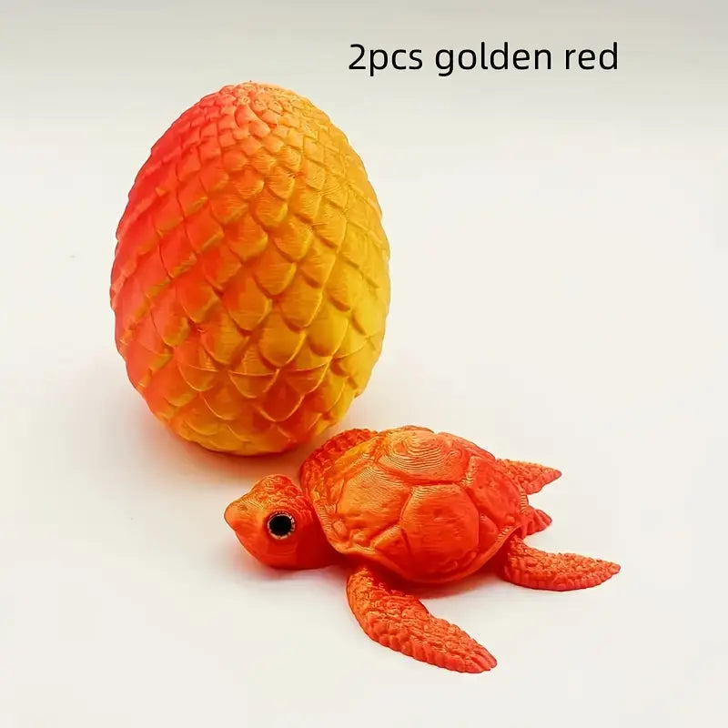 Multi Coloured flexi Articulated Turtle and egg