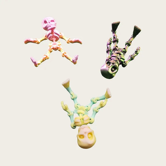 Mini Flexi Articulated Multicoloured Skeletons 6.3cm 2.48in
