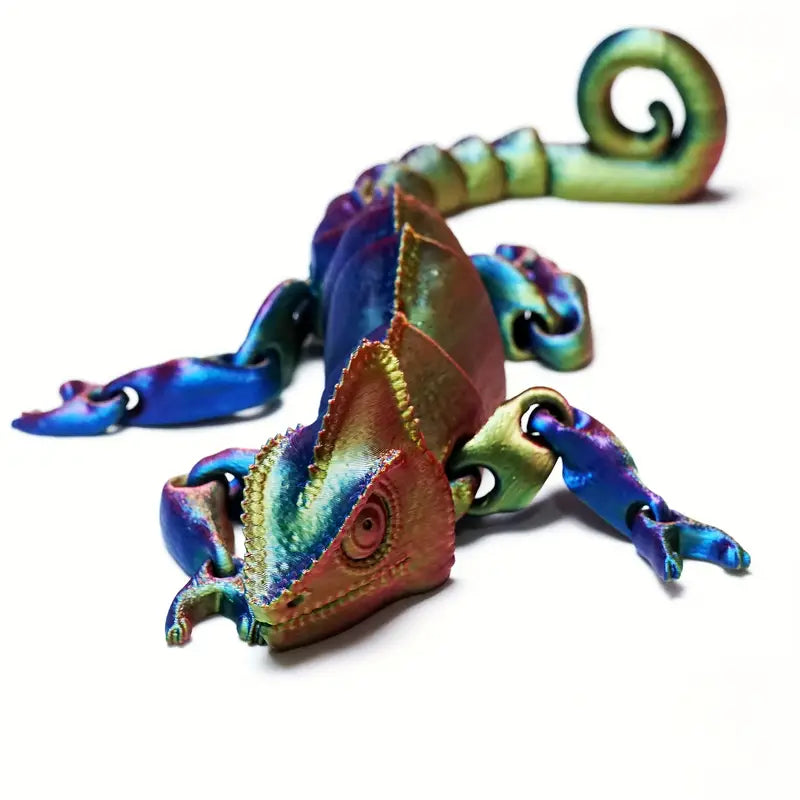 Fun Multi Coloured Flexi Articulated Chameleon