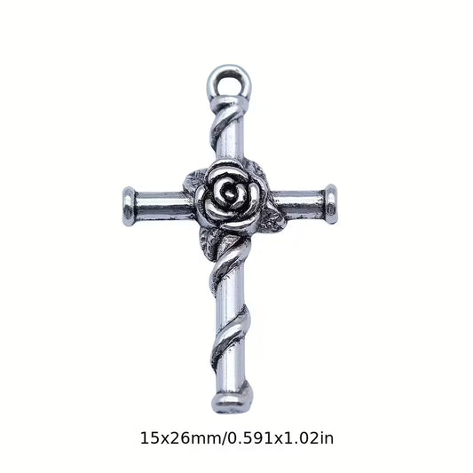 FLOWER CROSS CHARM