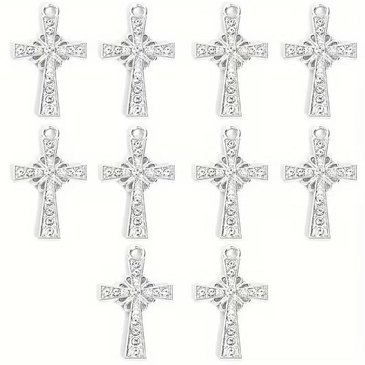 RHINESTONE CROSS CHARM