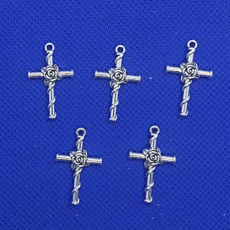 FLOWER CROSS CHARM