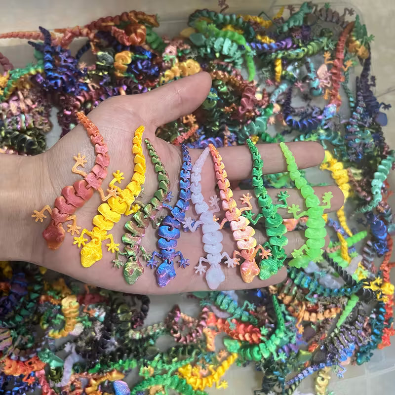 Flexi Mini Geckos 9cm Multi Coloured
