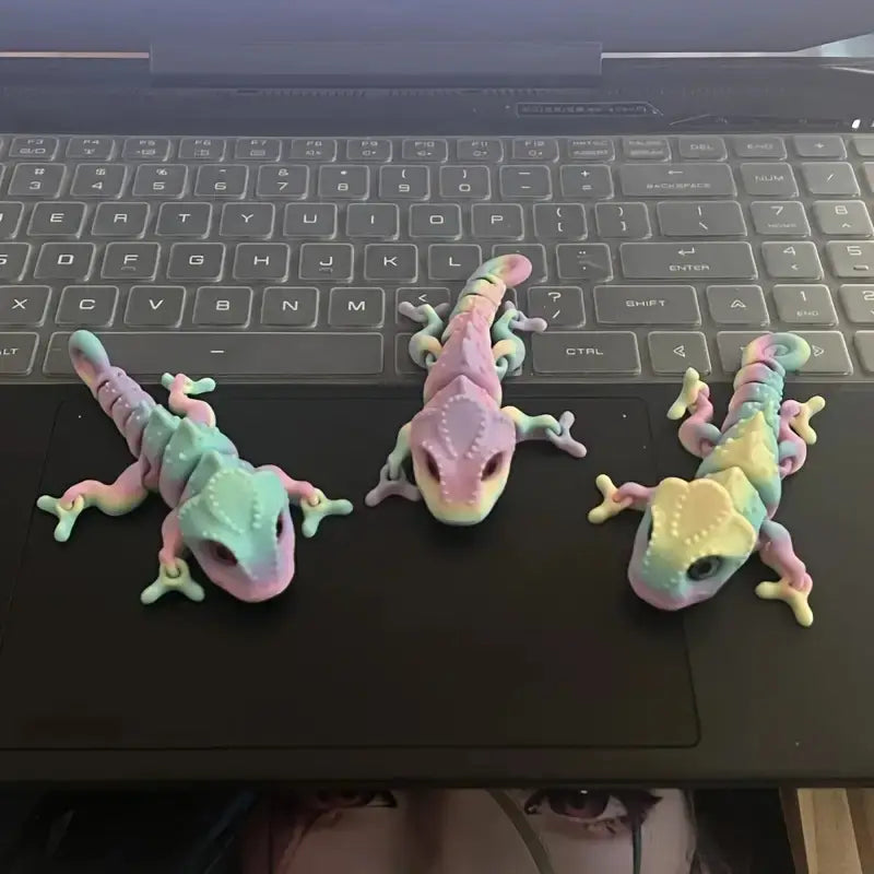 Fun Multi Coloured Flexi Articulated Chameleon