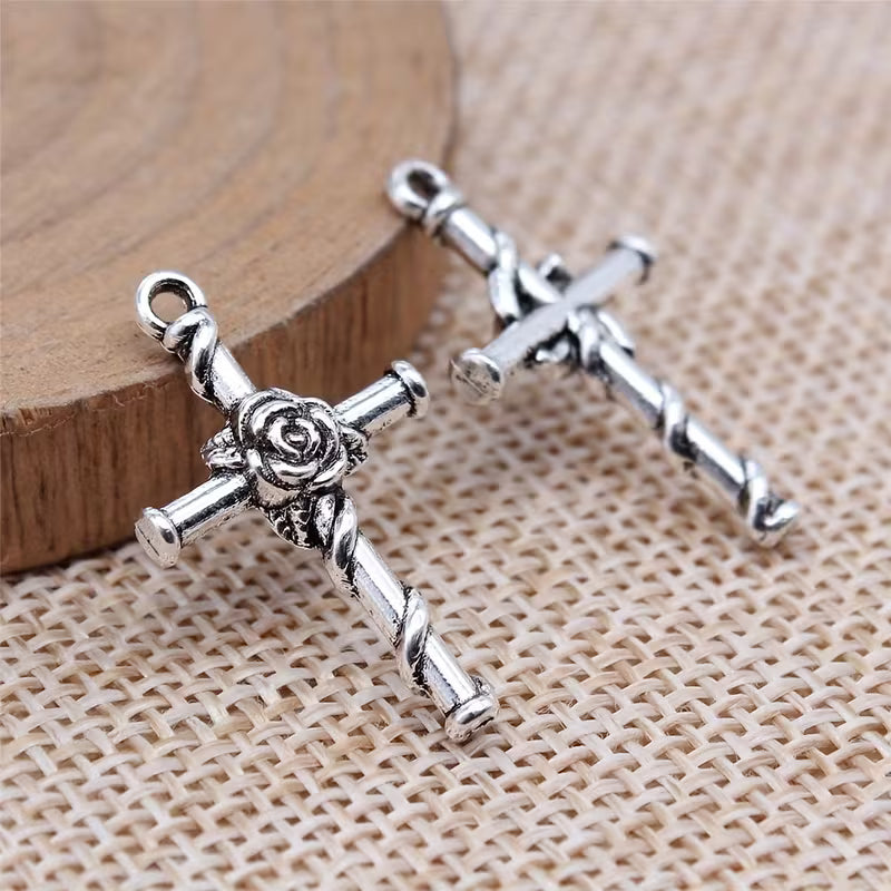 FLOWER CROSS CHARM