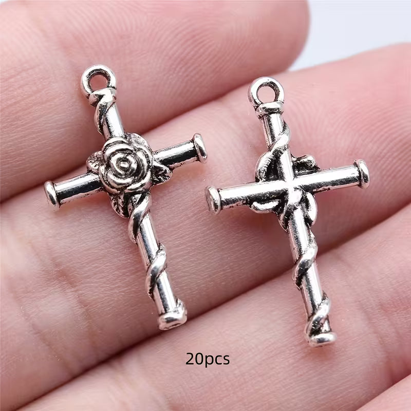 FLOWER CROSS CHARM