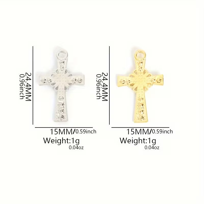 RHINESTONE CROSS CHARM