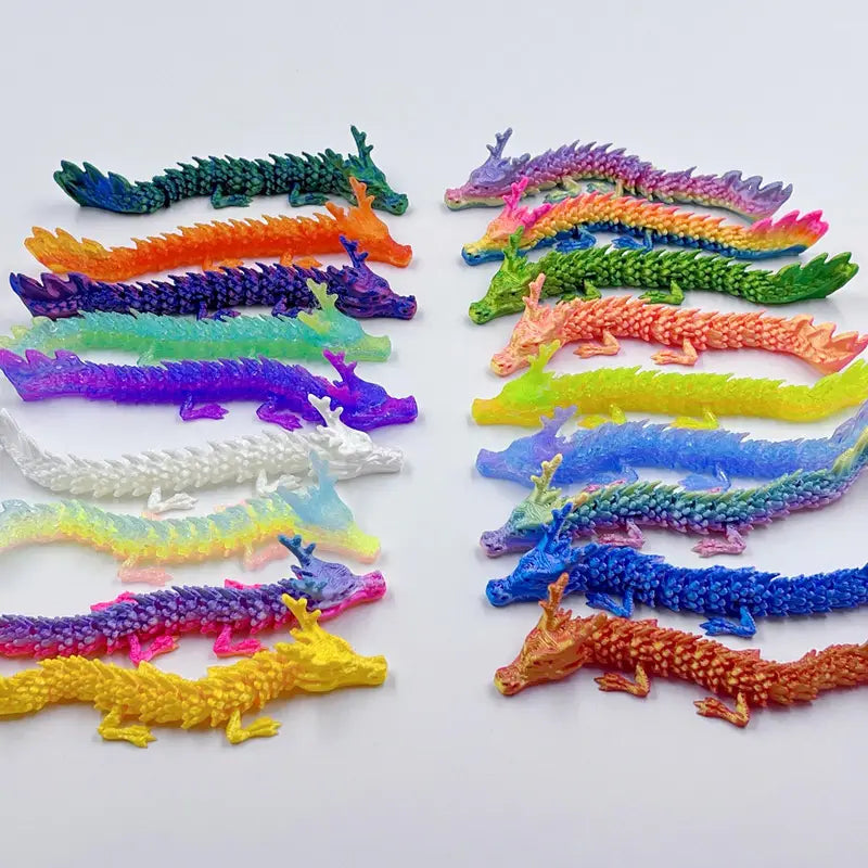 Small Flexi Articulated Multicoloured Dragon 13cm 5.12in