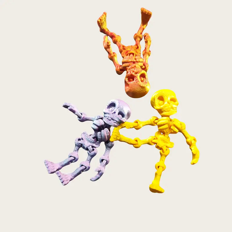 Mini Flexi Articulated Multicoloured Skeletons 6.3cm 2.48in