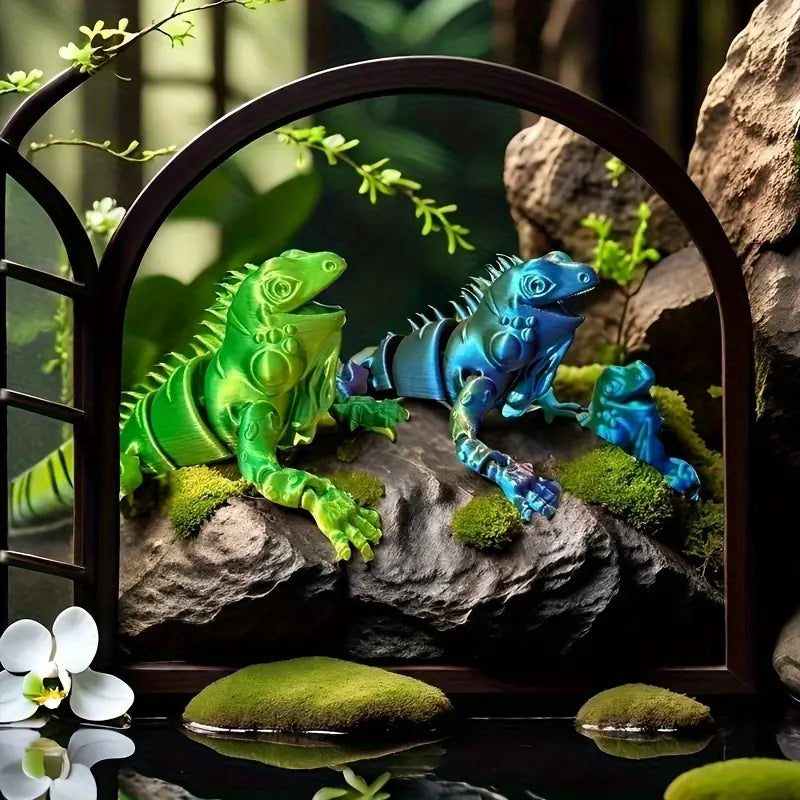 Multi Coloured Flexi Articulated Iguana Lizard