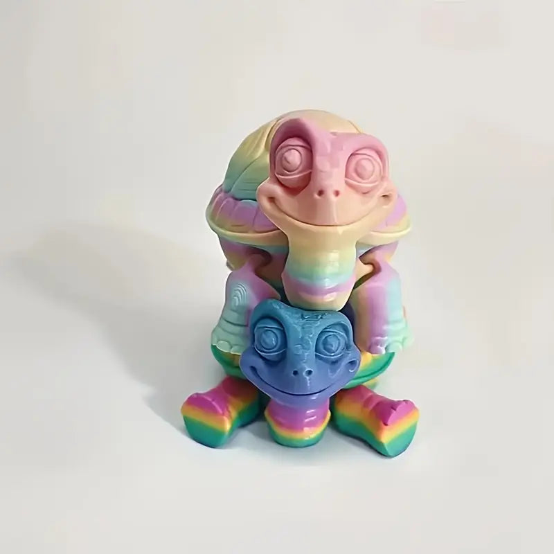 Flexi Multicoloured articulated turtle with secret storage