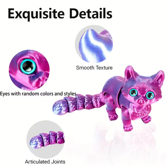 Flexi Articulated Cartoon Cat Laser Violet 4.72in 12cm
