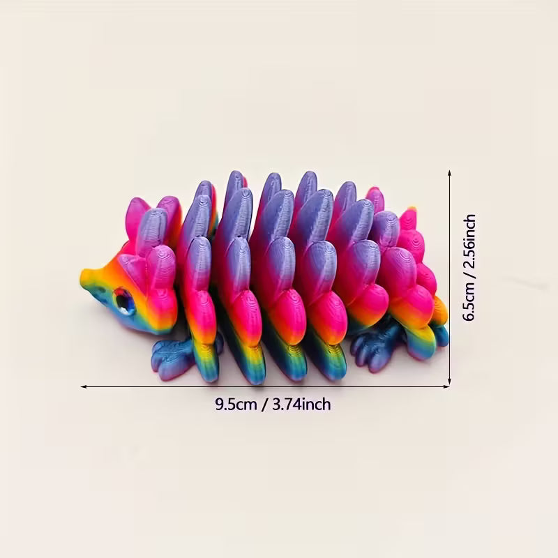 Flexi Articulated Hedgehog Red Blue Green
