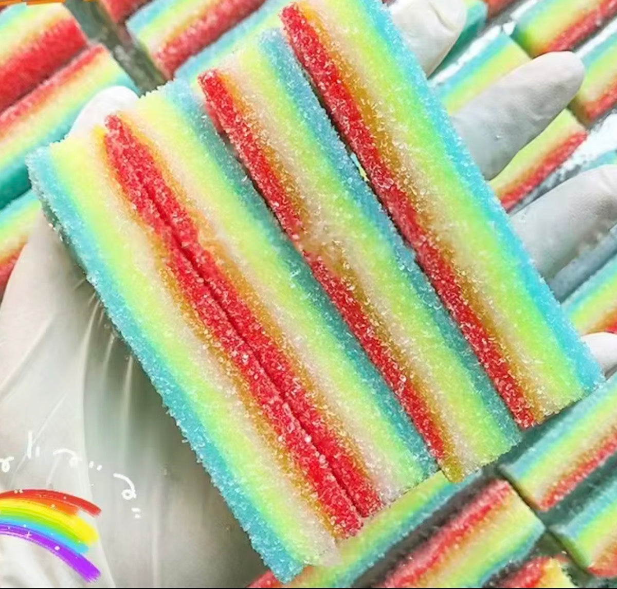 Rainbow Candy Strip Squishy