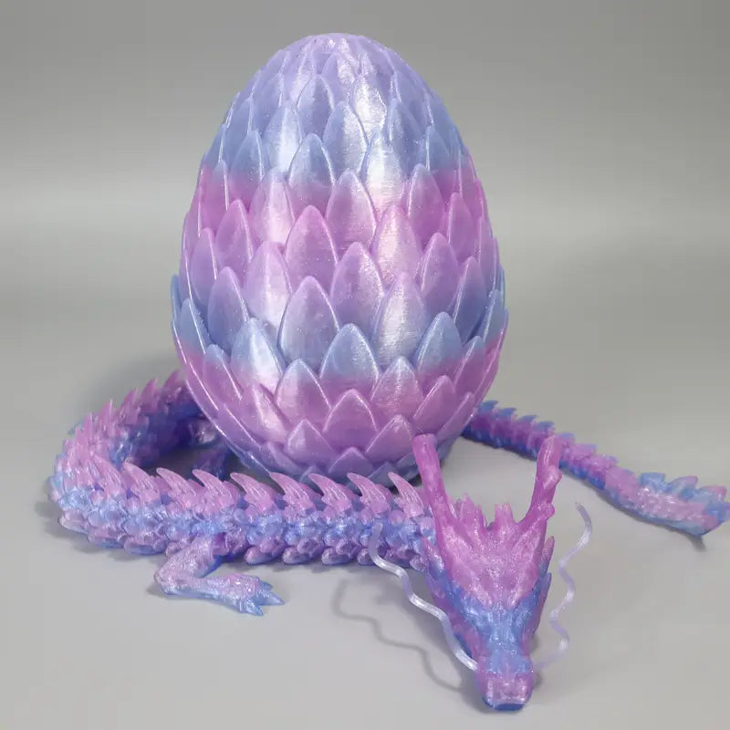 Giant Multi Coloured Flex Articulated Dragon and Egg