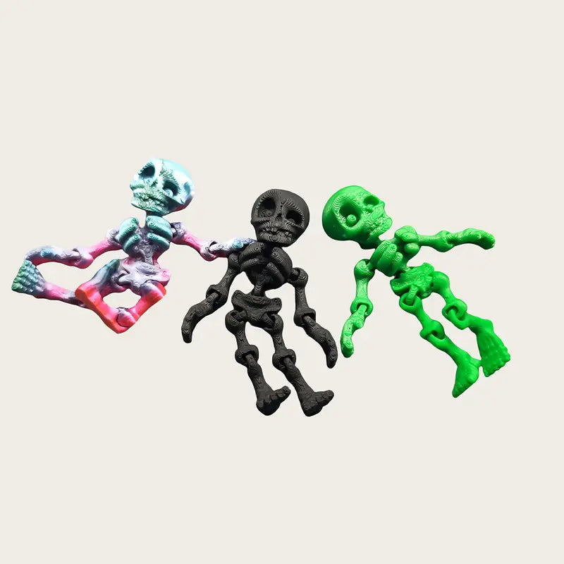 Mini Flexi Articulated Multicoloured Skeletons 6.3cm 2.48in