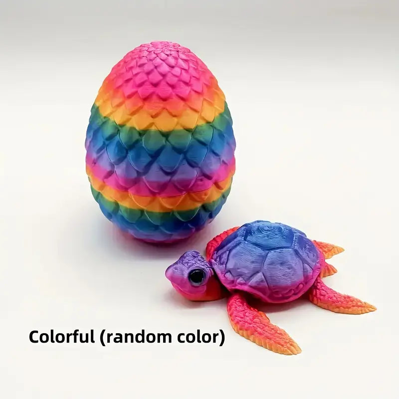 Multi Coloured flexi Articulated Turtle and egg
