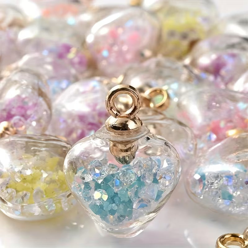 Glow In The Dark Glass Heart Shaped Charm