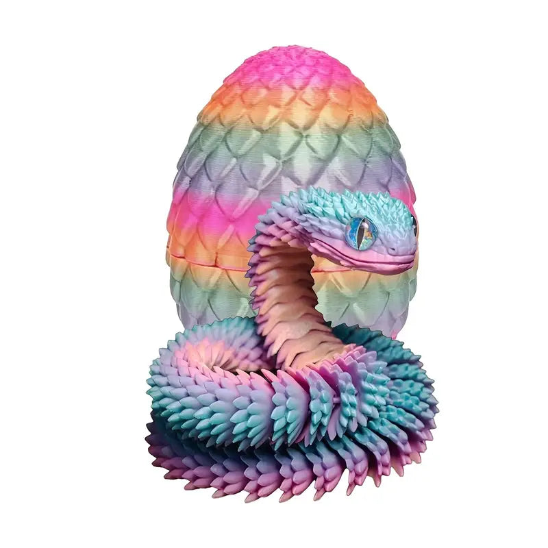 Flexi Articulated Snake and Egg Black/Red 30cm 11.81in