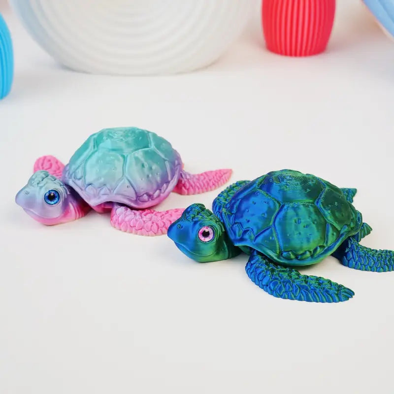 Flexi articulated multi coloured turtle