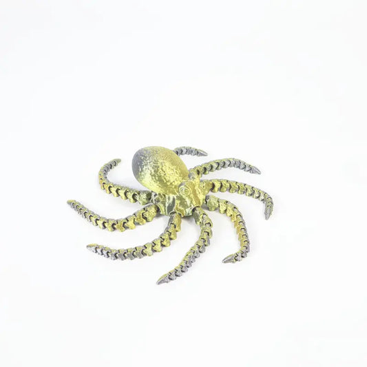 Flexi Articulated Octopus 7.28in 18.5cm Gold