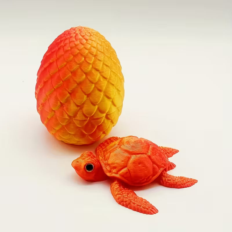 Multi Coloured flexi Articulated Turtle and egg