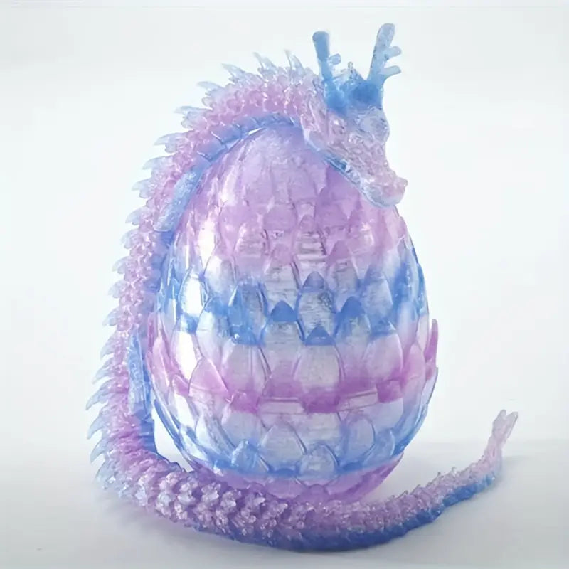 Giant Multi Coloured Flex Articulated Dragon and Egg