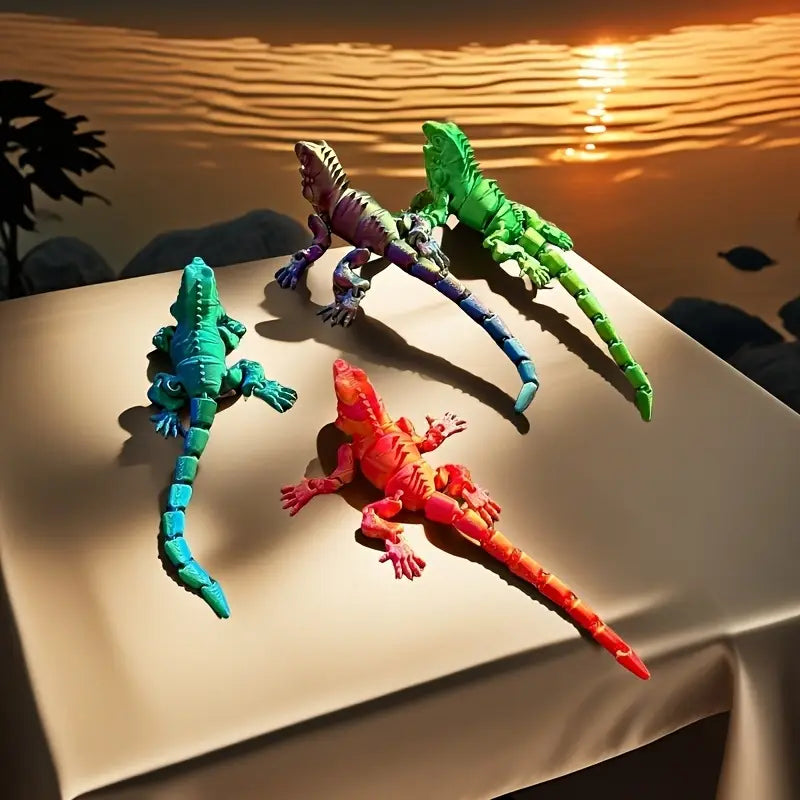 Multi Coloured Flexi Articulated Iguana Lizard