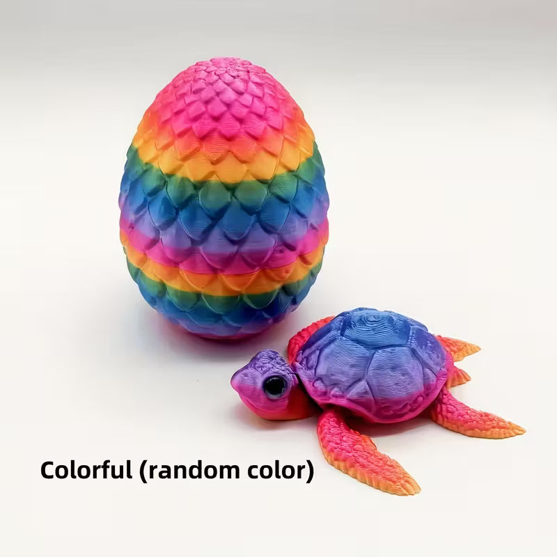 Multi Coloured flexi Articulated Turtle and egg