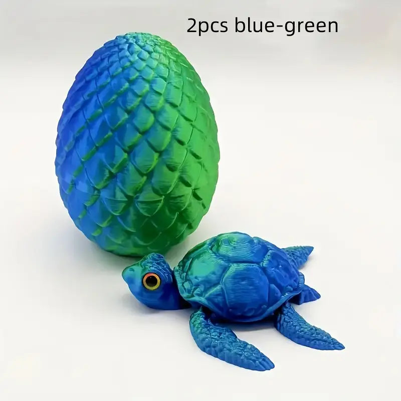 Multi Coloured flexi Articulated Turtle and egg
