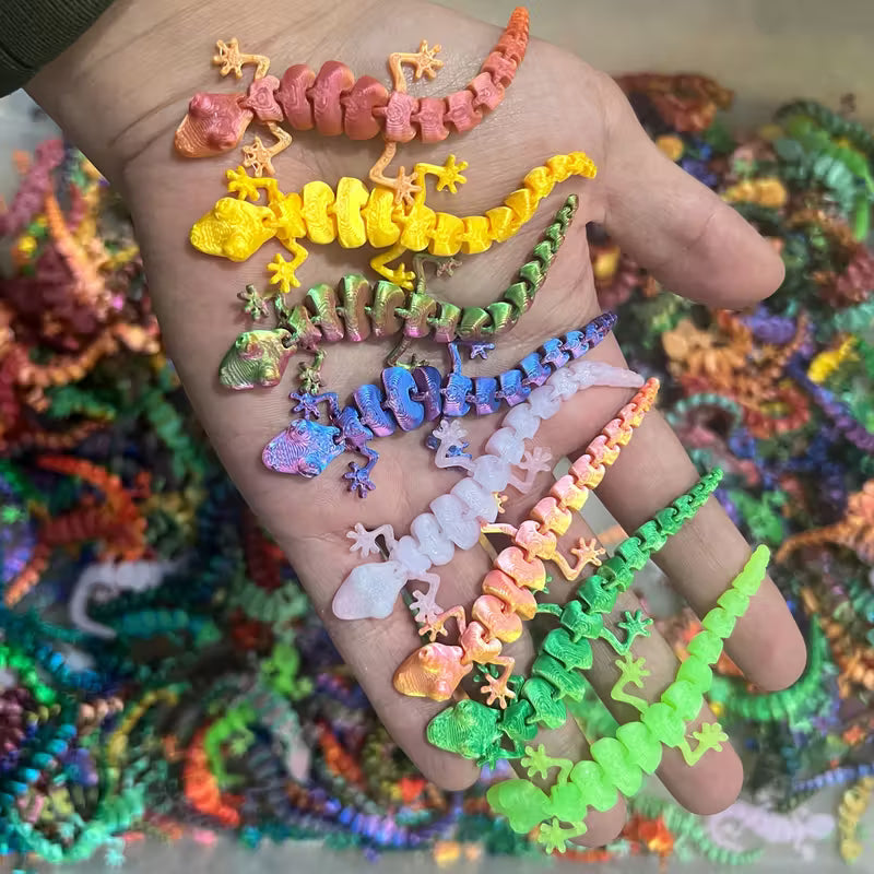 Flexi Mini Geckos 9cm Multi Coloured