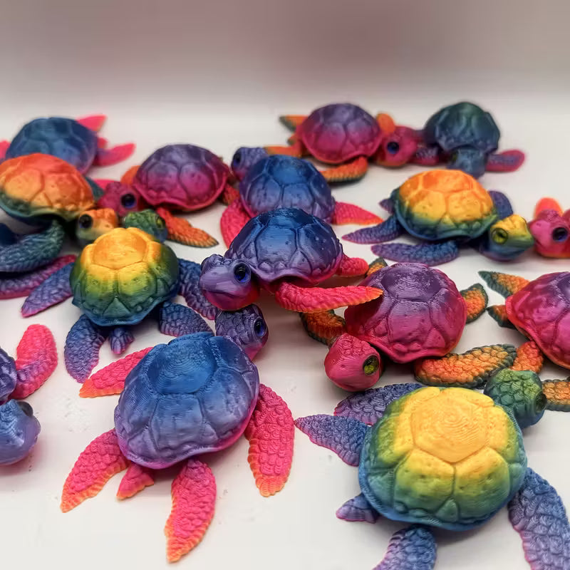 Flexi articulated multi coloured turtle
