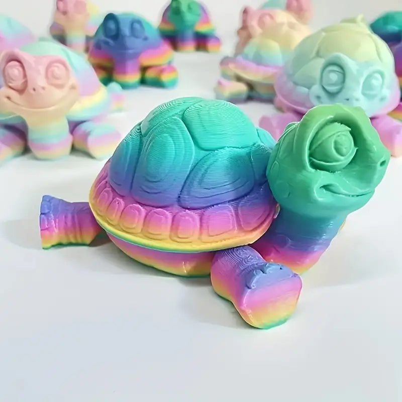 Flexi Multicoloured articulated turtle with secret storage