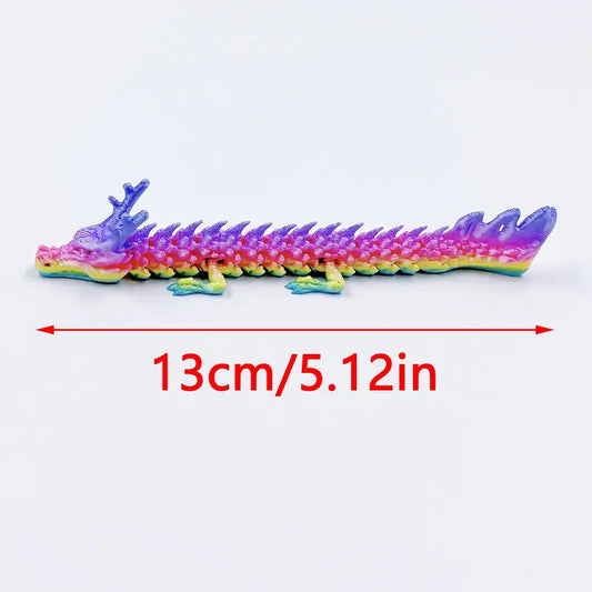 Small Flexi Articulated Multicoloured Dragon 13cm 5.12in