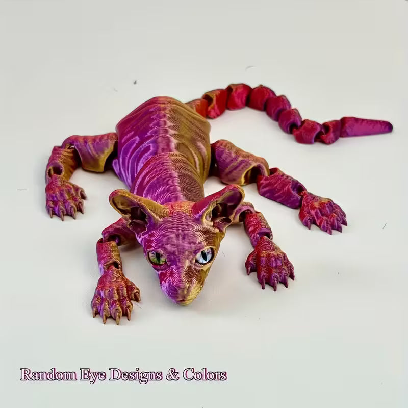 Flexi Articulated Sphinx Cat 9.06in 23cm Blue Violet