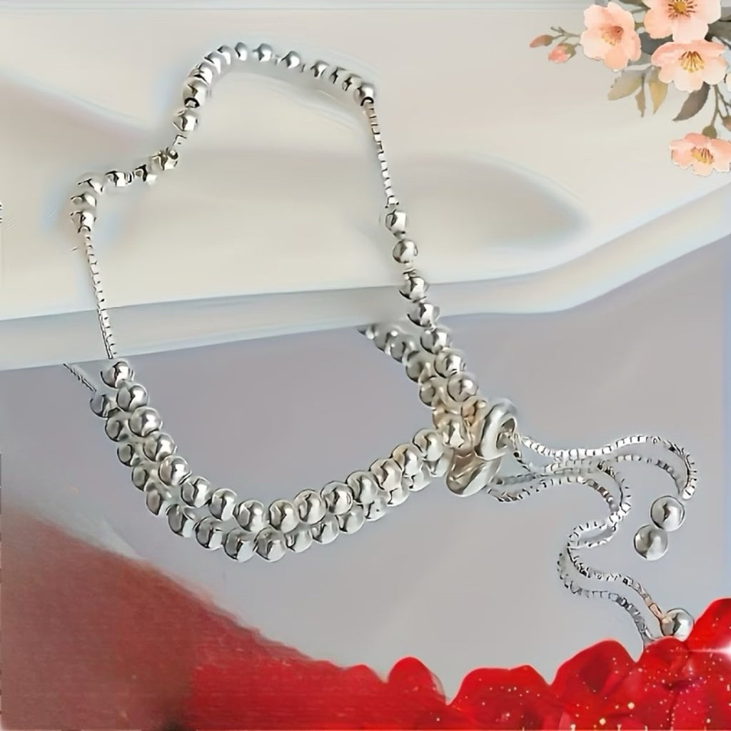 Silver Light Bead Bracelet