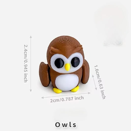 Mini Pocket Palz 3d articulating Flexi Owl