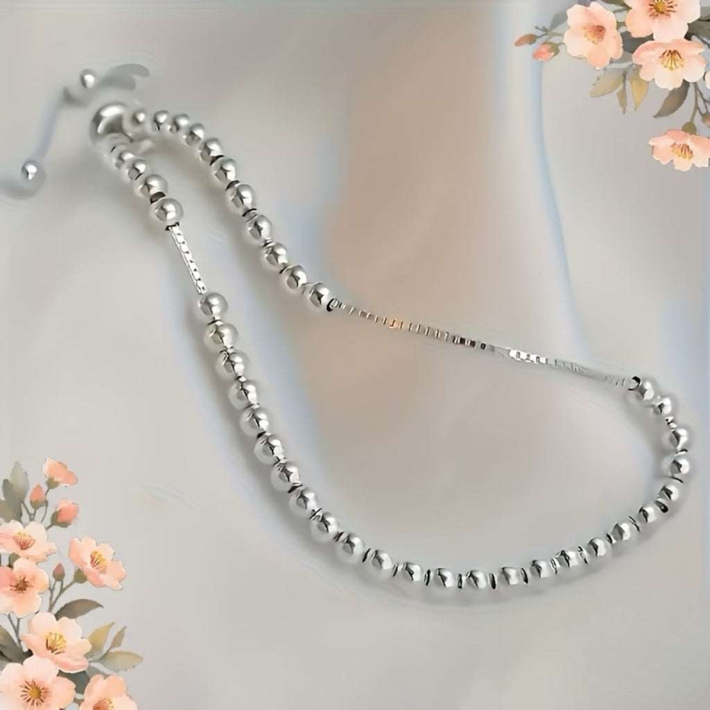 Silver Light Bead Bracelet